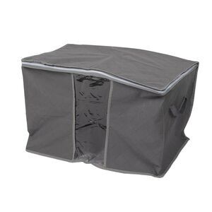 Household Blanket Quilts Clothes Zip Storage Bag Organizer Container Gray